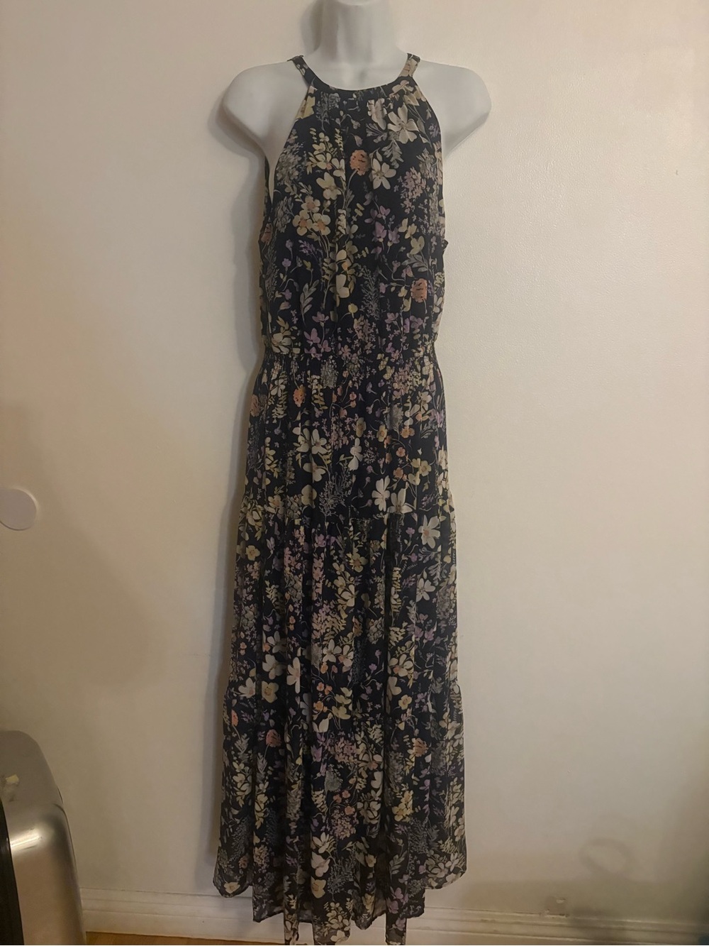 Summer sundress wedding guest/garden party  flowy floral Maxi Dress